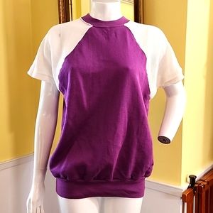 EUC Vintage mesh sleeve raglan sweatshirt  short sleeve
